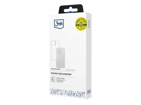 3MK Satin Armor Case, Mobilskal, Apple, iPhone 16 Plus, 17 cm (6.7"), Transparent