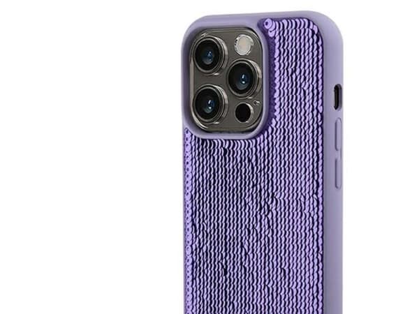 Guess paljettscript metallskal till iPhone 13 Pro / 13 - lila