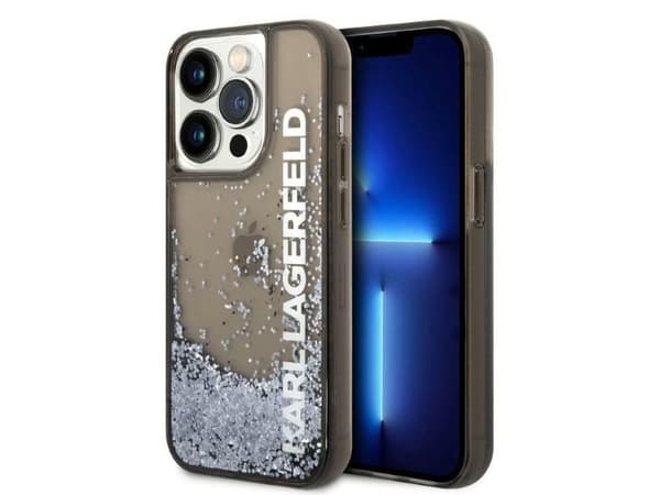 Karl Lagerfeld Liquid Glitter-etui for iPhone 14 Pro - svart