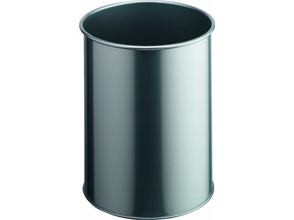 DURABLE - Avfallskorg - rund - 15 L - stål - silver