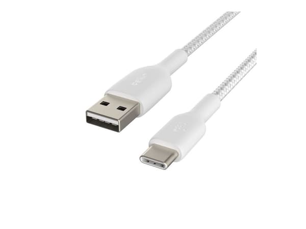 Belkin BoostCharge - USB-kabel - USB-C (hane) till USB (hane) - 2 m - vit