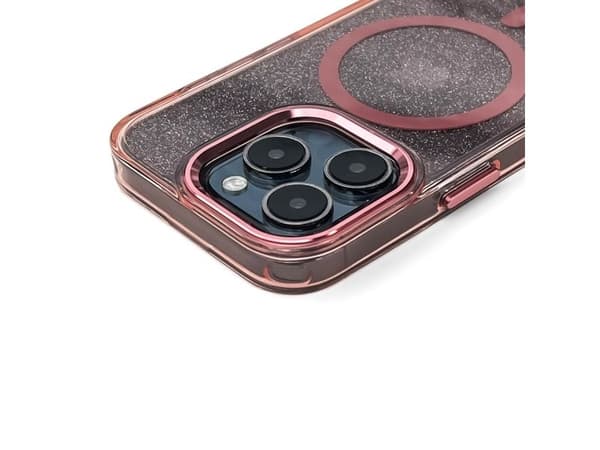 Glitter-etui MagSafe-kompatibelt til iPhone 17 - rosa