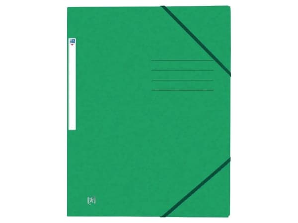 Elastikmapp Oxford Top File+, 3-flik, A4, grön