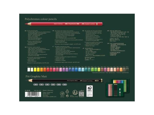 Faber-Castell Polychromos & Pitt Graphite Matt Set, Multifärg, 38 styck