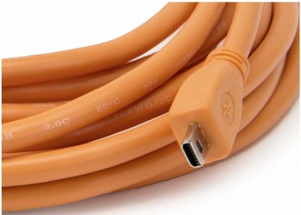 "Tether Tools TetherPro USB 2.0 A-Mini-B 8-nastainen 15" ORG
