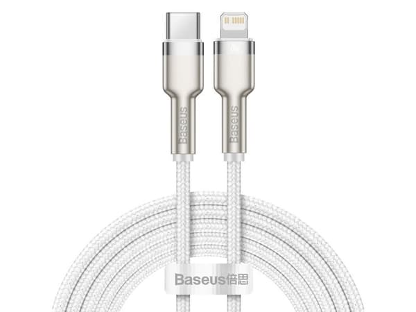 Baseus Cafule, 2 m, Lightning, USB C, Hankjønn, Hankjønn, Hvit