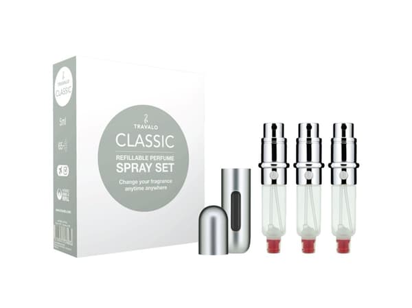 Travalo Classic Hd Set Refilled Flacon 3x5 Ml Case Silver