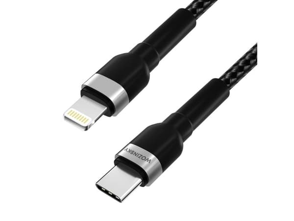 Wozinsky USB-C - Lightning 2 m USB-kaapeli Musta (5907769308765)