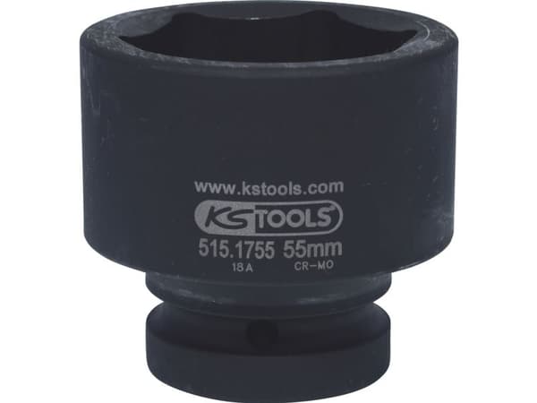 KS Tools 515.1755, Kraftpipe, Sort, 1 hoder, 1", Metrisk, 55 mm