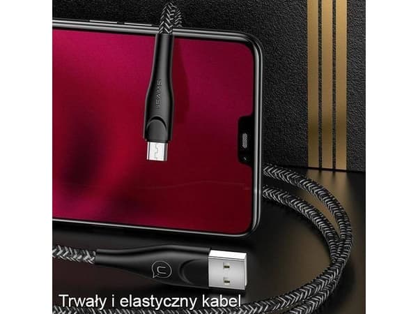 USB-kabel USAMS USB-A til microUSB 2 m rød (6958444983578)