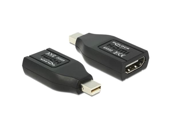 DeLOCK 65552, mini Displayport, HDMI, Musta