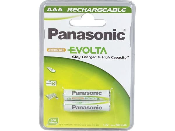 Panasonic - Batteri 2 x AAA - (uppladdningsbara) - 800 mAh
