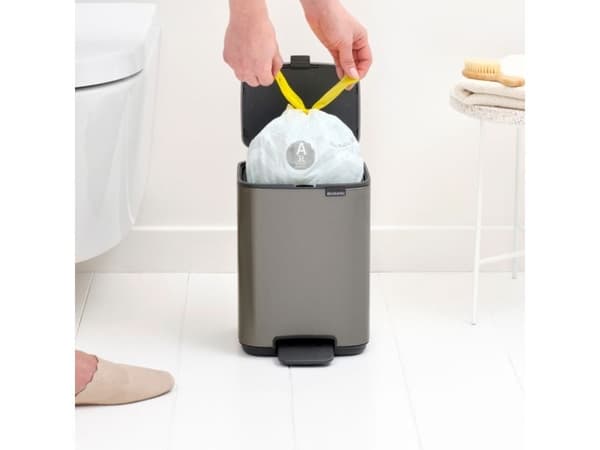 Brabantia Bo, 4 l, Rektangulær, Stål, Platina, Plast, Pedal