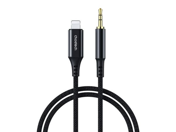 Choetech AUX007 Lightning til mini jack 3,5 mm kabel 1 m – svart