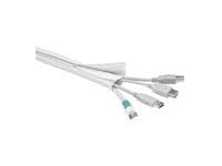 MicroConnect - Kabelhölje med hake och slingfästare - 1.8 m - vit
