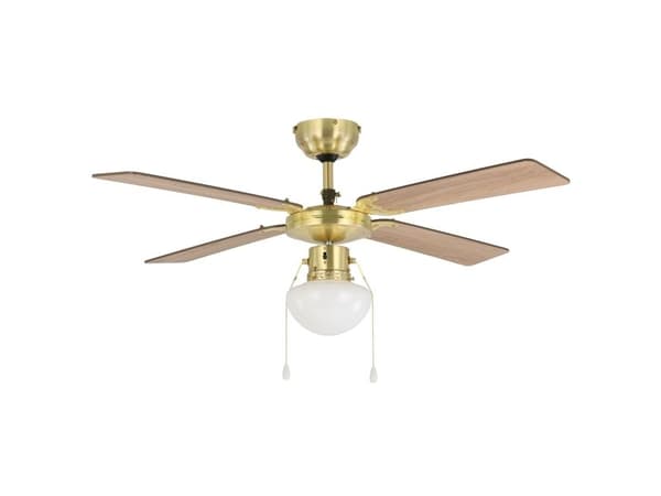 EGLO FORTALEZA vifte AC E27 messing/natur