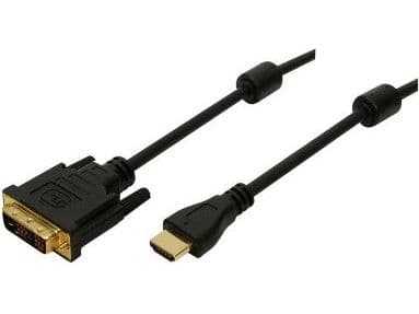 LogiLink 2m HDMI/DVI-D, 2 m, DVI-D, HDMI, Gull, Sort, Hankjønn/hunkjønn