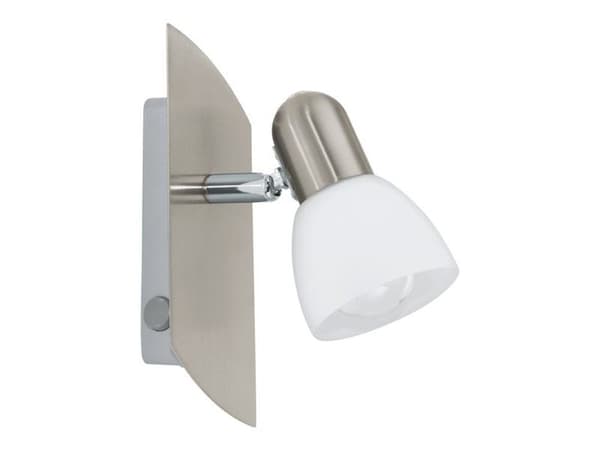EGLO ENA spotlight i borstat stål med diffusor i satinvitt glas