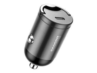 Baseus Tiny Star Mini - Strömadapter för bil - 30 Watt - 3 A - PD 3.0, QC 4.0+ (USB-C) - grå