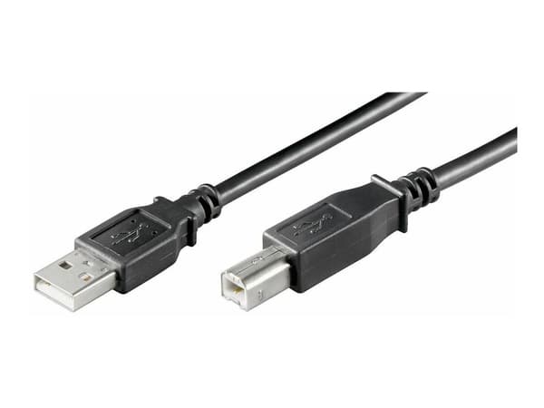 MicroConnect USB 2.0 - USB-kabel - USB typ B (hane) till USB (hane) - USB 2.0 - 5 m - svart