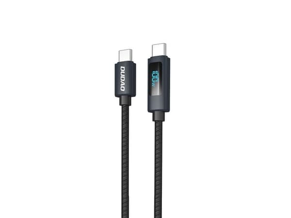 Dudao L7C USB-C - USB-C 100W kaapeli LED-näytöllä 1m - musta - musta