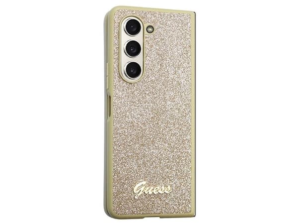 Guess glitter Script-skal för Samsung Galaxy Z Fold 5 - guld