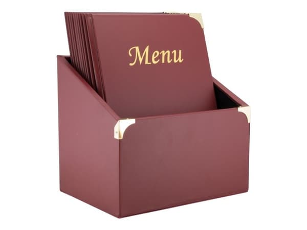 Securit® 10 st A4 BASIC menuomslag i box i vinröd