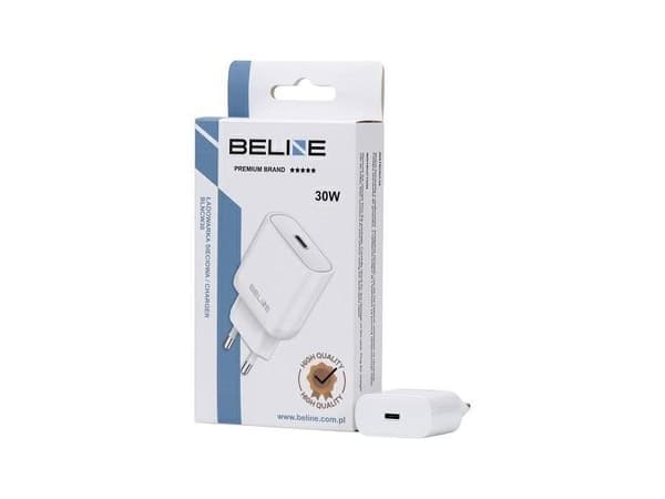 Beline-lader 1x USB-C 30W hvit (kun hode) PD 3.0 BLNCW30 GaN
