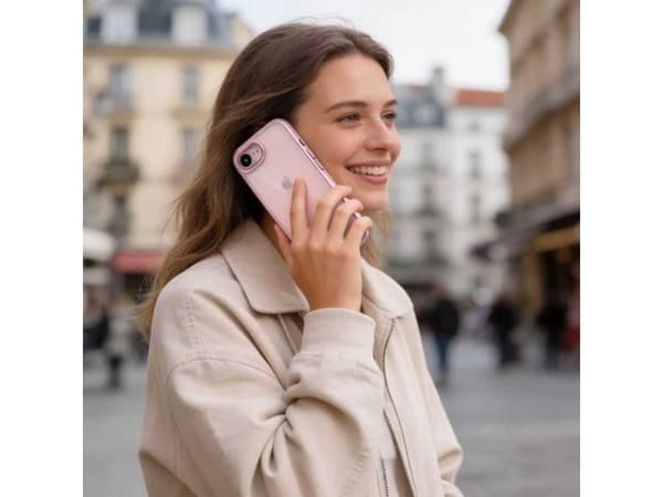 Tech-Protect Magmat-skal för iPhone 16e / 17e - transparent rosa