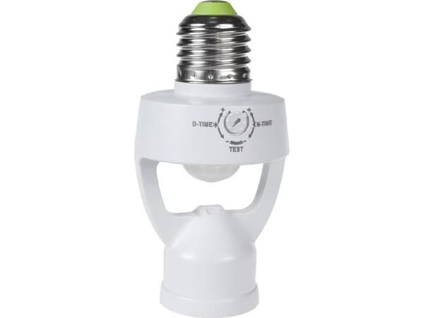 Maclean MCE233 E27 fatning med 360° skumrings-/bevegelsessensor