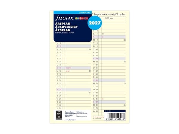 Årsplan A5 2027 Svensk/Dansk/Norsk