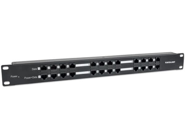 Intellinet 720342, RJ-45, Cat5e, Sort, Metall, Rackmontering, 1U