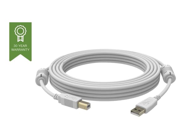 Vision 3m USB 2.0, 3 m, USB A, USB B, USB 2.0, Uros/uros, Valkoinen