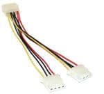 InLine 29659, Molex (4-pin), 2 x Molex (4-pin), 0,2 m, Hankjønn, Hunkjønn, Rett