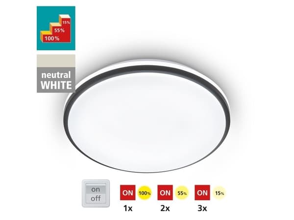 EGLO MARUNELLA taklampe hvit/sort