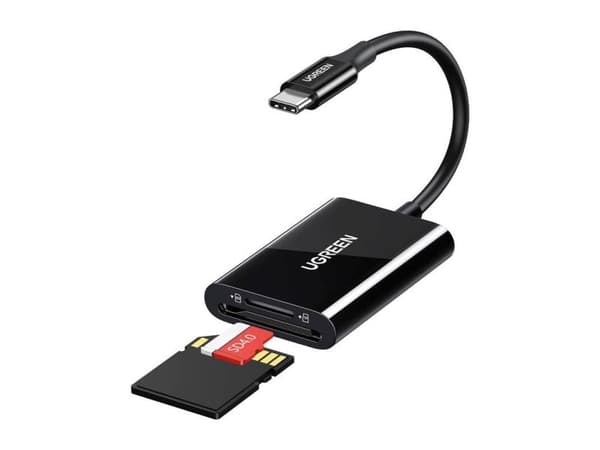 Ugreen muistikortti Micro SD, SD Reader USB-C 3.1, musta