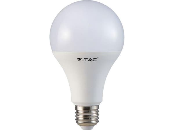 18W SMD LED-pære V-TAC, E27, A80, 3000K (hvit sokkel)