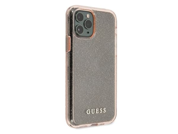 Guess GUHCN65PCGLPI hardt etui til iPhone 11 Pro Max - rosa/rosa glitter