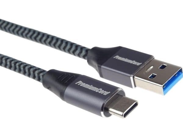 USB-kabel PremiumCord USB-A til USB-C 2 m svart/grå (ku31cs2)