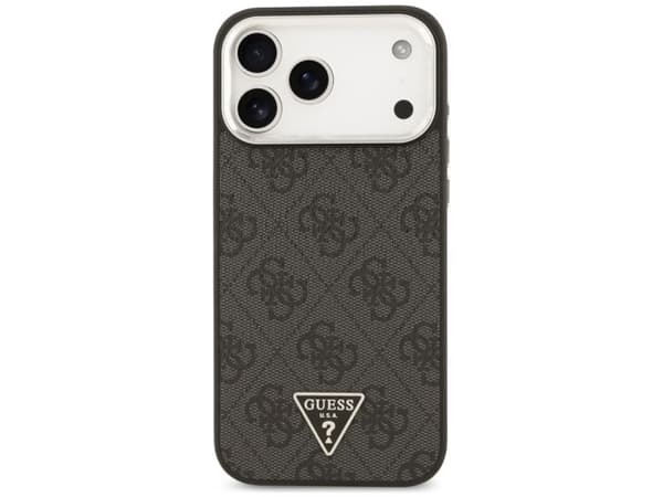 Guess 4G Triangle Logo MagSafe Case for iPhone 17 Pro Max / 18 Pro Max - Black &amp; Silver