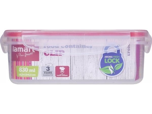 Lamart LT6009, Container, Rektangulär, 1,3 l, Translucent, Plast, Kött