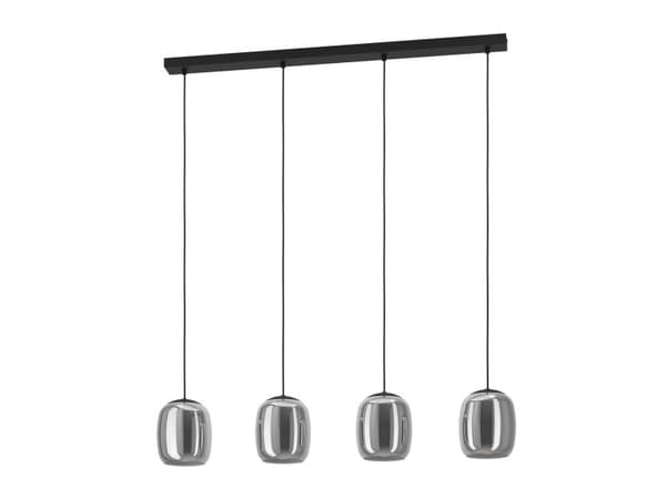 EGLO CIAMPINO langbord 4XE27 sort/sort transp.
