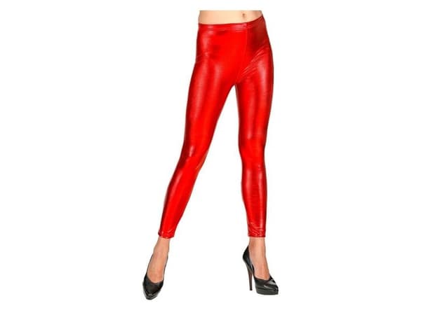 Leggings metallic Rød