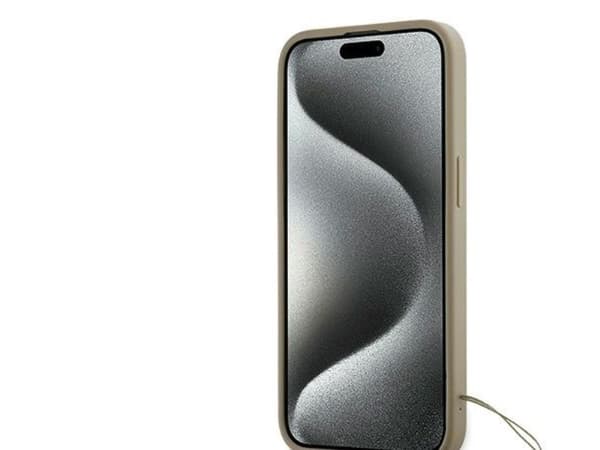 DKNY håndleddsrem Stock Logo-etui til iPhone 15 Pro - beige