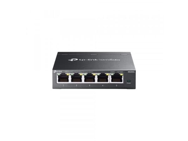 TP-Link Omada ES205G V1 managed switch 5x 10/100/1000Base-T desktop, väggmonterbar