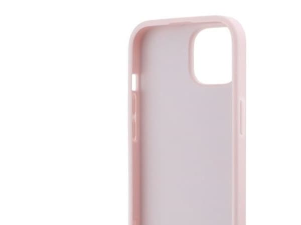 Karl Lagerfeld diagonal quiltad script-cover till iPhone 15 Plus / 14 Plus - rosa