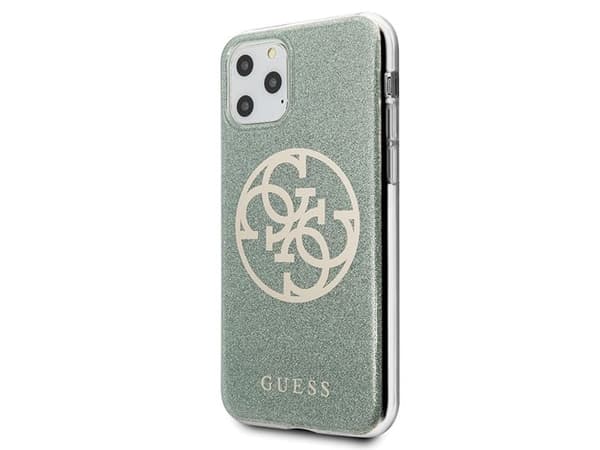 Guess GUHCN65PCUGLKA iPhone 11 Pro Max khaki hard case 4G Circle Glitter