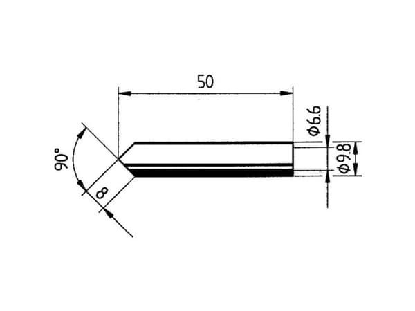 Ersa 0832MDLF loddespiss meisel-/meiselform glatt spissstørrelse: 9.80 mm 1 stk