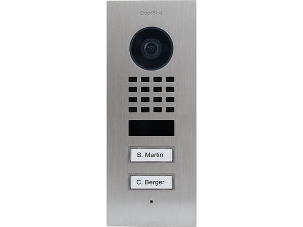 DoorBird D1102V IP video dørtelefon innfelt V2A edelstål 2 ringeknapper