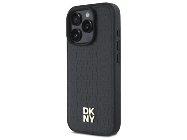 DKNY DKHMP16LPSHRPSK Apple iPhone 16 Pro 6,3" svart mobilskal med Repeat Pattern Stack Logo MagSafe